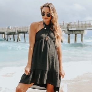 Black halter dress